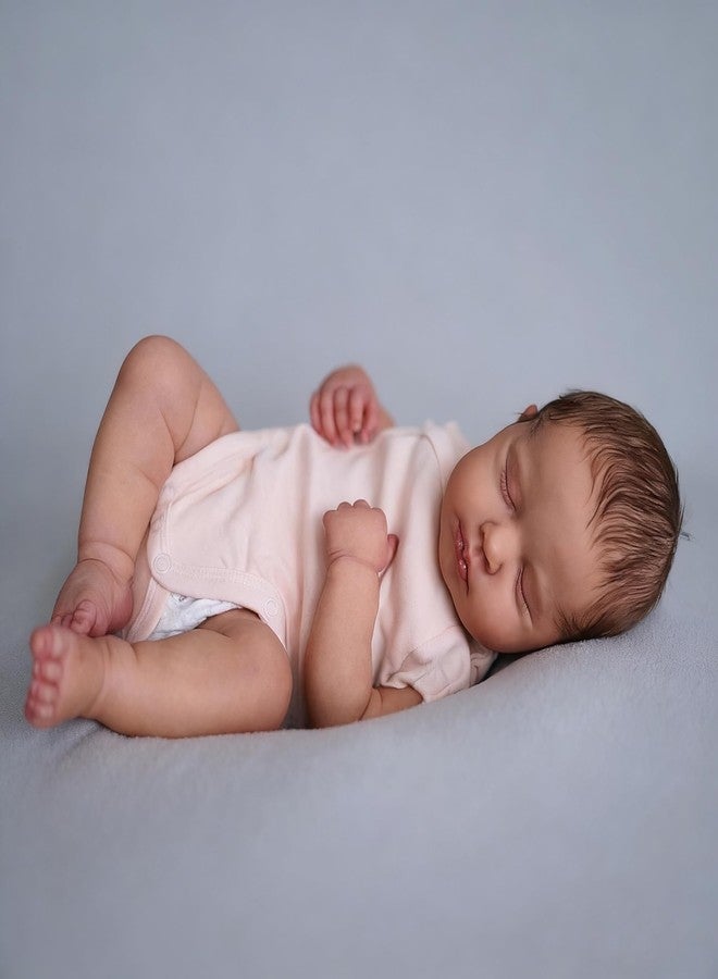 Anano Realistic Reborn Baby Doll Full Body Silicone Waterproof 20 Inch Real Looking Lifelike Sleeping Newborn Baby Girl Dolls Loulou Life Like Toddler Washable Baby Doll, White - Image 2